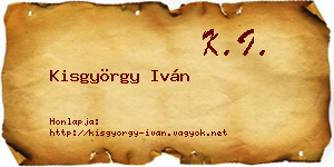 Kisgyörgy Iván névjegykártya