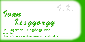ivan kisgyorgy business card